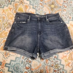 Denim high rise shorts